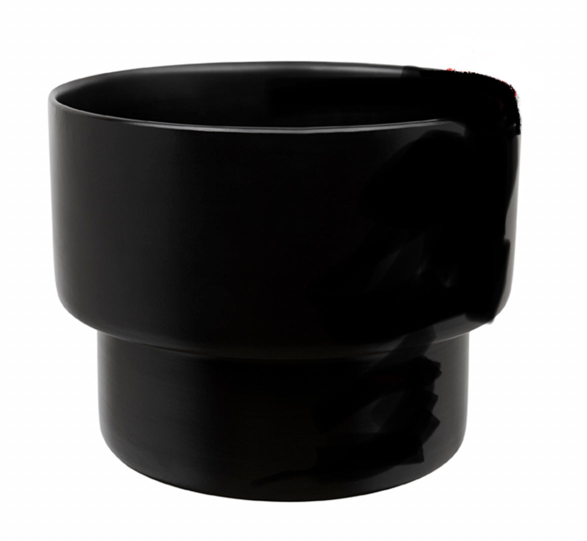 Zakkia Podium Glazed Black Pot