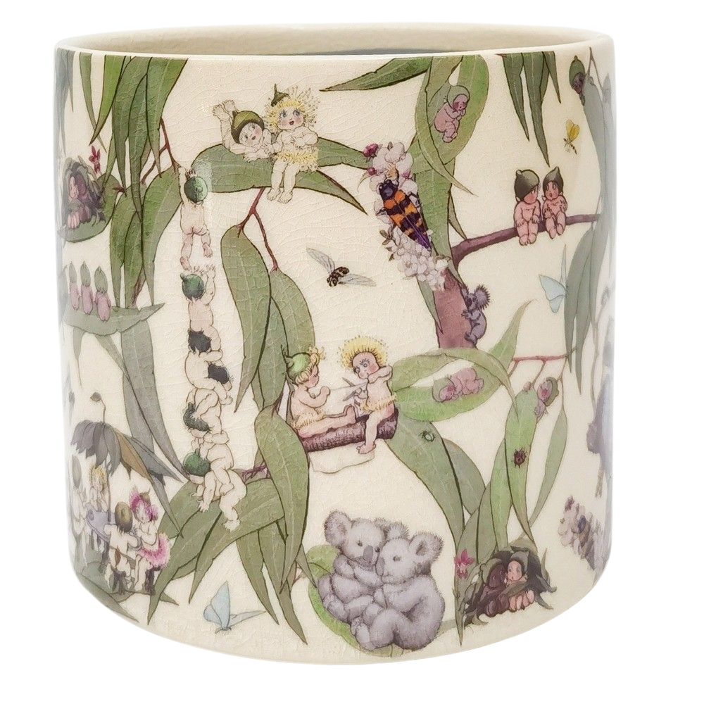 May Gibbs Gumnut Babies in forest Pot