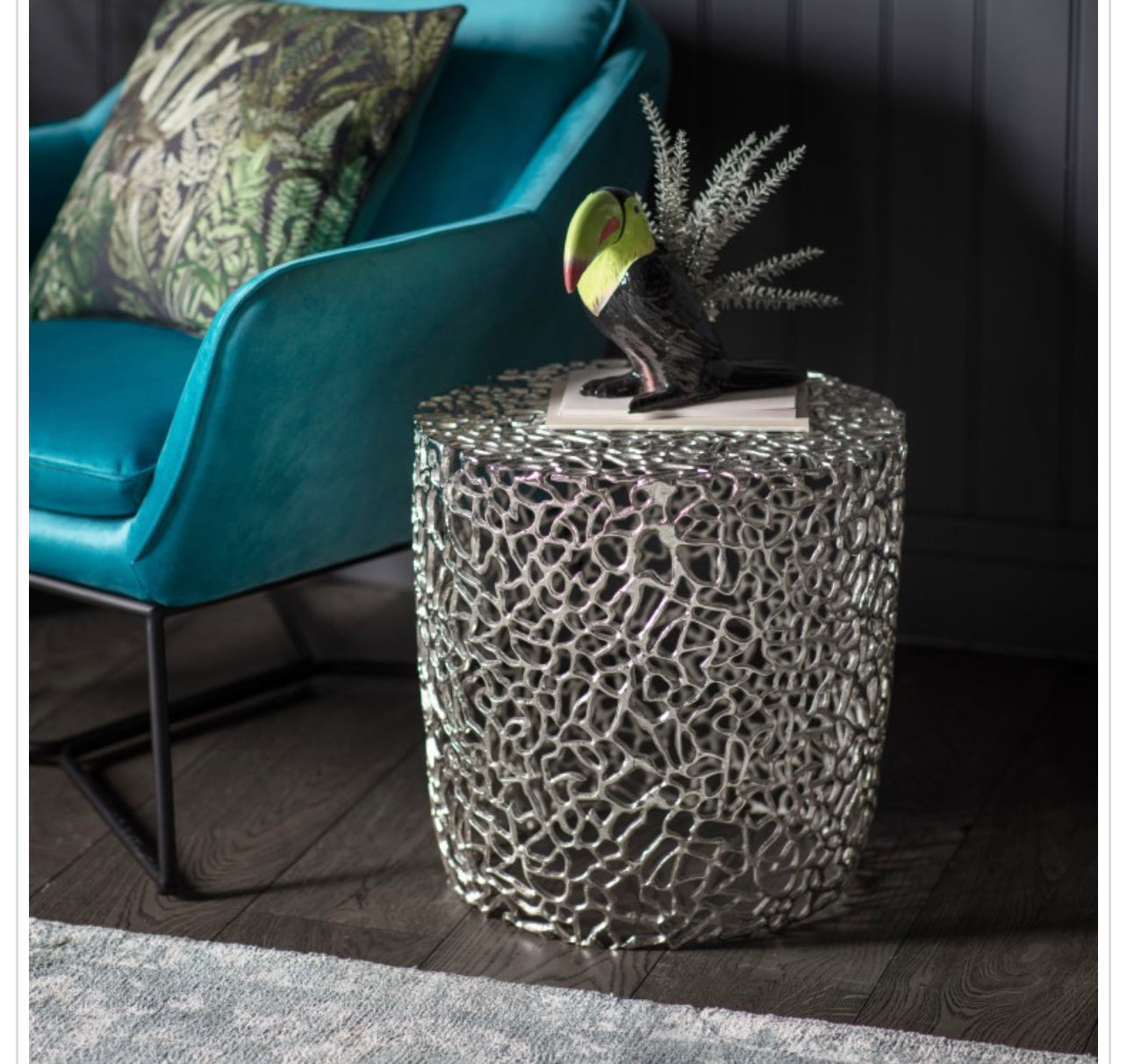 Verdent side table silver