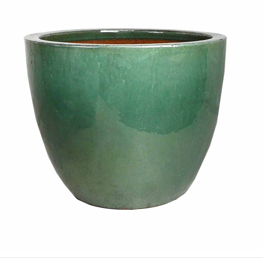 Tropical jade glazed pots
