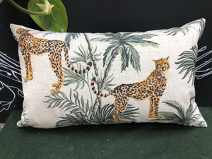 Cheetah linen cushion