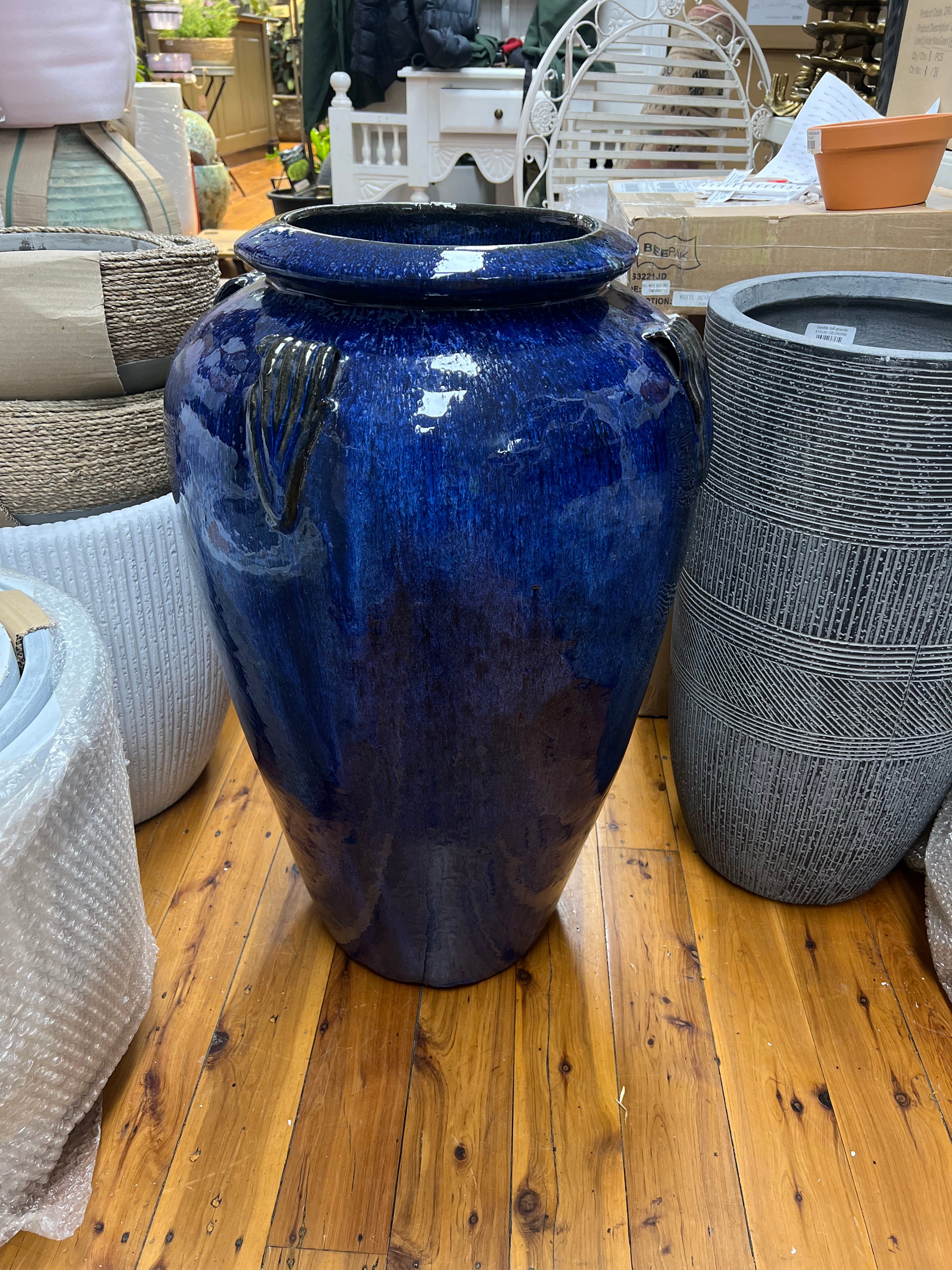 Oceanic blue urn